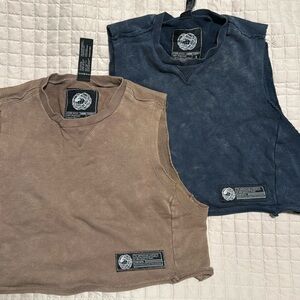 2 very terry Alphalete crop tops